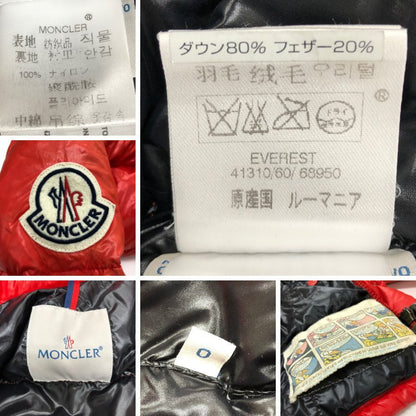 中古◆モンクレール ダウンジャケット エベレスト メンズ サイズ0 レッド MONCLER EVEREST 【AFA22】