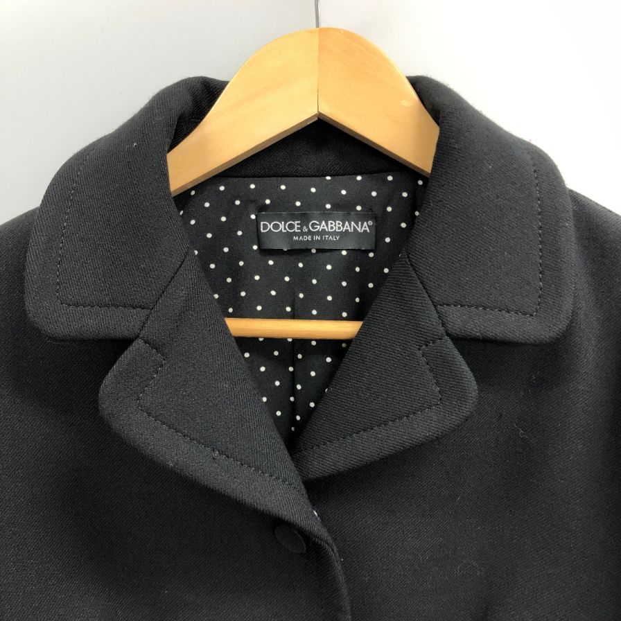 美品◆ドルチェ&ガッバーナ 半袖ショートジャケット レデース サイズ40 ブラック Dolce & Gabbana 【AFB17】