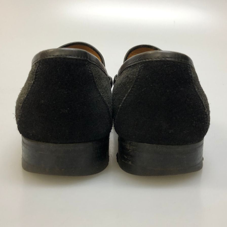 エンツォボナフェ ビットローファー スエード メンズ ブラック サイズ6  Enzo Bonafe ローファー 約24.5cm【LA】【中古】