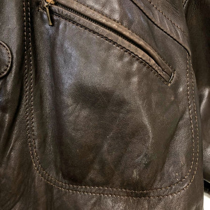 中古■ゲロム レザージャケット メンズ ブラウン サイズXL GEROME 【AFA7】