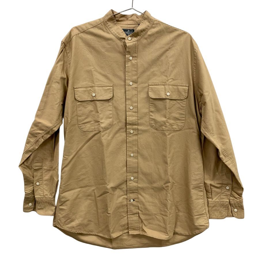 ギットマン ヴィンテージ バンドカラーシャツ アメリカ製 コットン メンズ ベージュ サイズL GITMAN VINTAGE【LA】