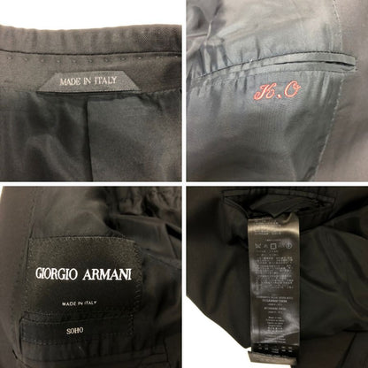 ジョルジオ アルマーニ SOHO 2B ジャケットスーツ メンズ サイズ46 ブラック GIORGIO ARMANI【AFA8】