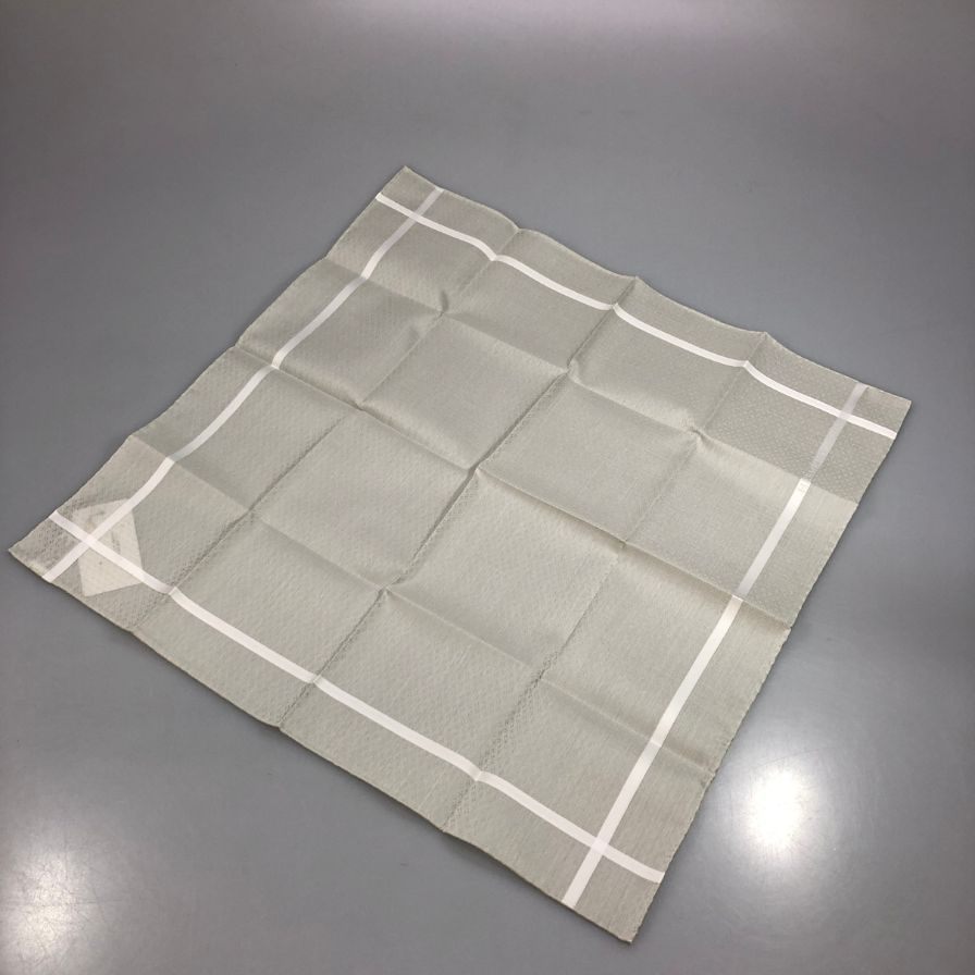 エルメス ハンカチ コットン100% ホワイト レディース HERMES【AFI19】【中古】