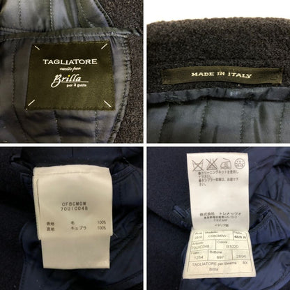 美品◆タリアトーレ ブリッラ ペル イル グスト チェスター コート ダブル ウール ネイビー メンズ サイズ48 Tagliatore Brilla per il gusto 【AFA8】