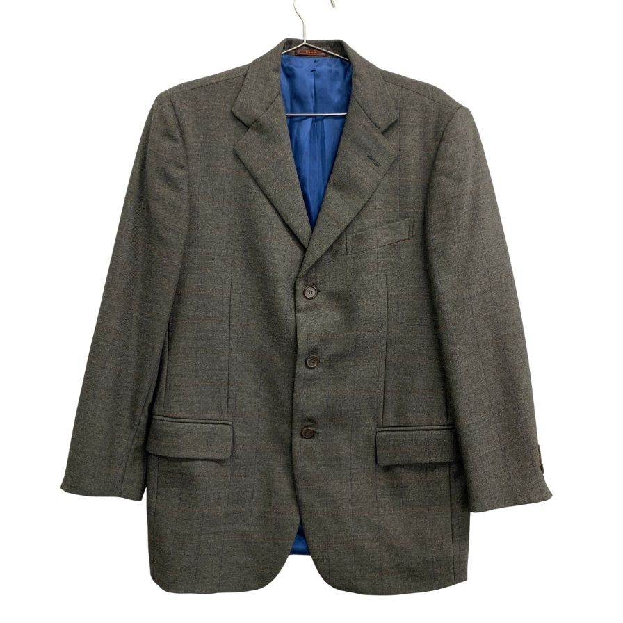中古◆エトロ 3Bジャケット 肩パッド イタリア製 カシミア混 メンズ サイズ48 グレー ETRO 【AFB28】