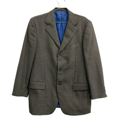 中古◆エトロ 3Bジャケット 肩パッド イタリア製 カシミア混 メンズ サイズ48 グレー ETRO 【AFB28】