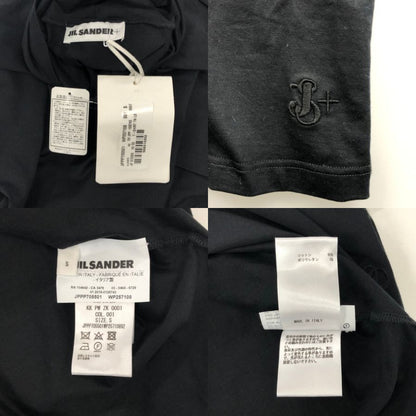 美品◆ジルサンダープラス カットソー タートルネック ロンT 長袖 Tシャツ ストレッチ ハイネック ブラック サイズS メンズ JIL SANDER＋ 【AFB28】