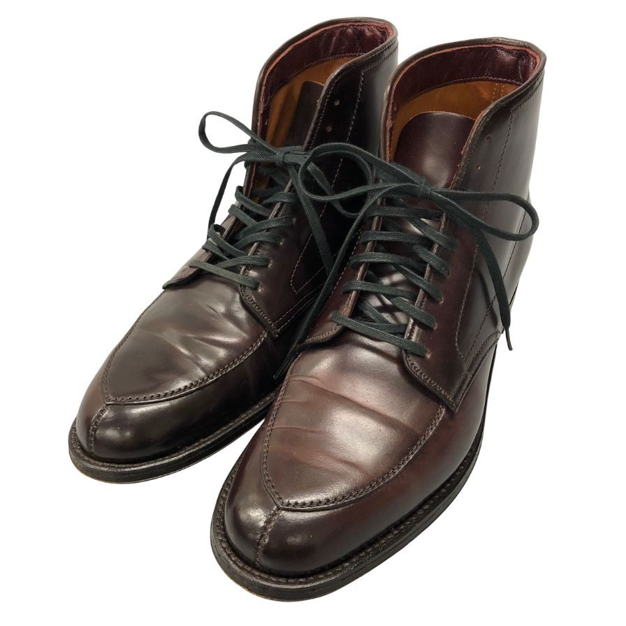 オールデン レザーシューズ ブーツ コードバン 9932 Vチップ メンズ ダークバーガンディ サイズUS7E ALDEN ブーツ 約25.0cm【LA】【中古】