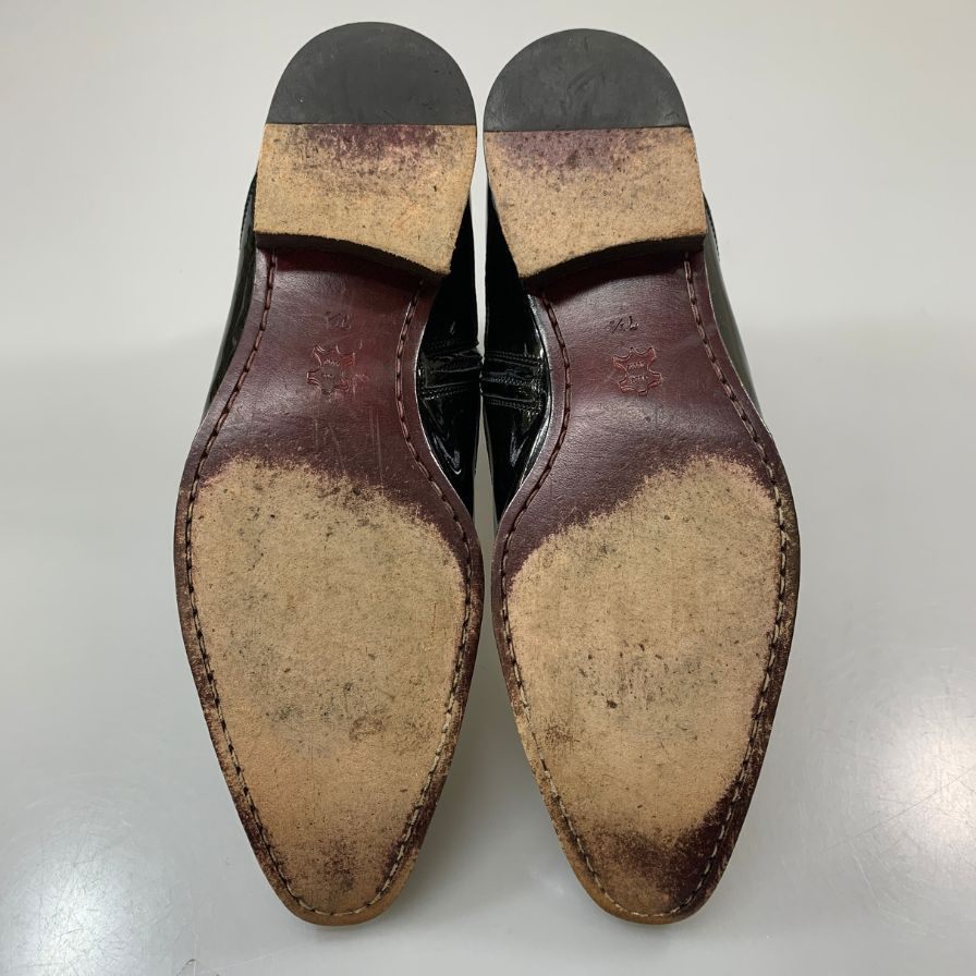 デザインワークス ジップブーツ エナメル ブラック サイズ7.5 DESIGN WORKS 約25.5cm【AFC4】
