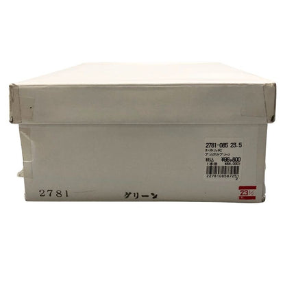 新宿屋 レザースニーカー オーストリッチ 2781-085 ホワイト×グリーン 23.5cm レディース shinjukuya 約23.5cm【7-5】