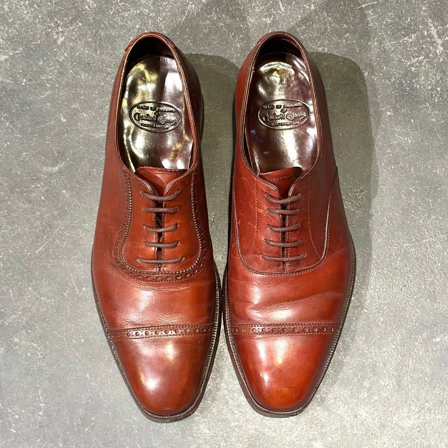 クロケット&ジョーンズ レザーシューズ アルバニー アデレード カーフ ブラウン メンズ サイズUK6D Crockett&Jones ビジネスシューズ 約24.5cm【LA】【中古】