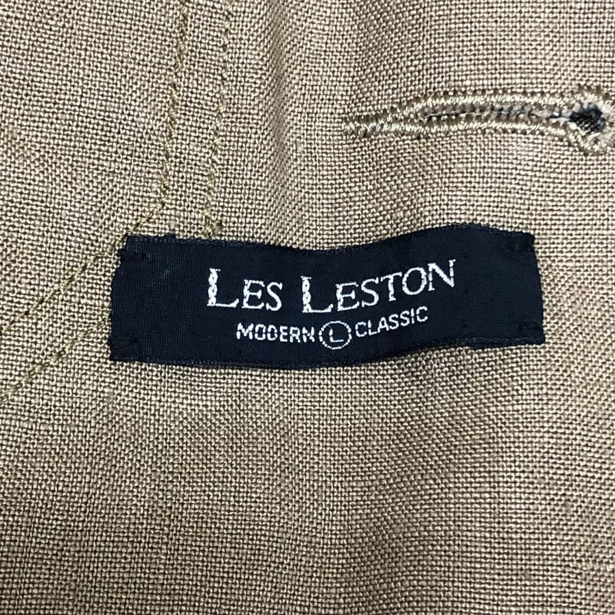 極美品◆レスレストン リネンジャケット スペンス ブライソン生地 メンズ サイズ L ブラウン LES LESTON 【AFB3】