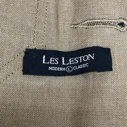 極美品◆レスレストン リネンジャケット スペンス ブライソン生地 メンズ サイズ L ブラウン LES LESTON 【AFB3】