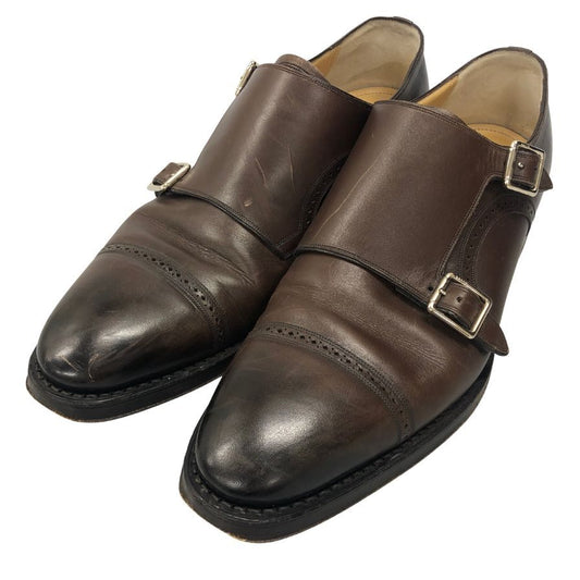 バリー ダブルモンクシューズ SCARDINO グッドイヤー製法 ダークブラウン メンズ サイズUS7 BALLY 約25.0cm【AFC36】