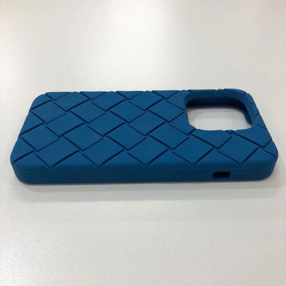 ボッテガヴェネタ iPhoneケース iPhone15Pro ラバー イントレチャート ブルー系 BOTTEGA VENETA【AFI10】【中古】