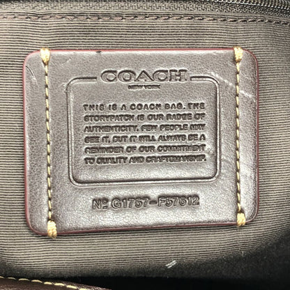 コーチ シグネチャー キャンバス×レザー ハンドバッグ トートバッグ  ゴールド金具 F57612 COACH【AFE10】