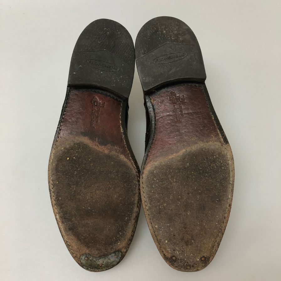 フローシャイム レザーシューズ フルブローグ ガラスレザー バーガンディ メンズ サイズ表記なし FLORSHEIM 約不明cm【AFC5】