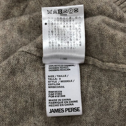 美品◆ジェームスパース ニット カシミヤ ウール ボタン メンズ サイズ3 グレー系 JAMES PERSE 【AFB15】