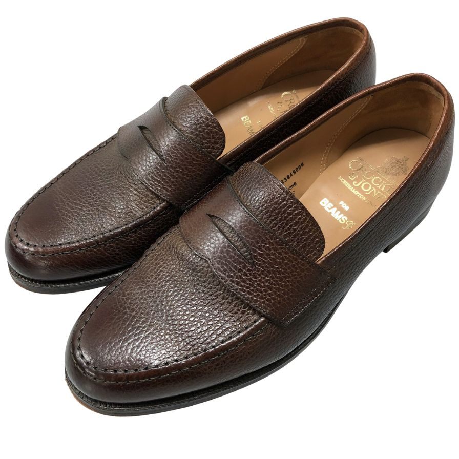 クロケット&ジョーンズ コイン ローファー MAINE ダークブラウンカントリーカーフ サイズ7 ブラウン CROCKETT&JONES ローファー 約26.0cm【LA】【中古】