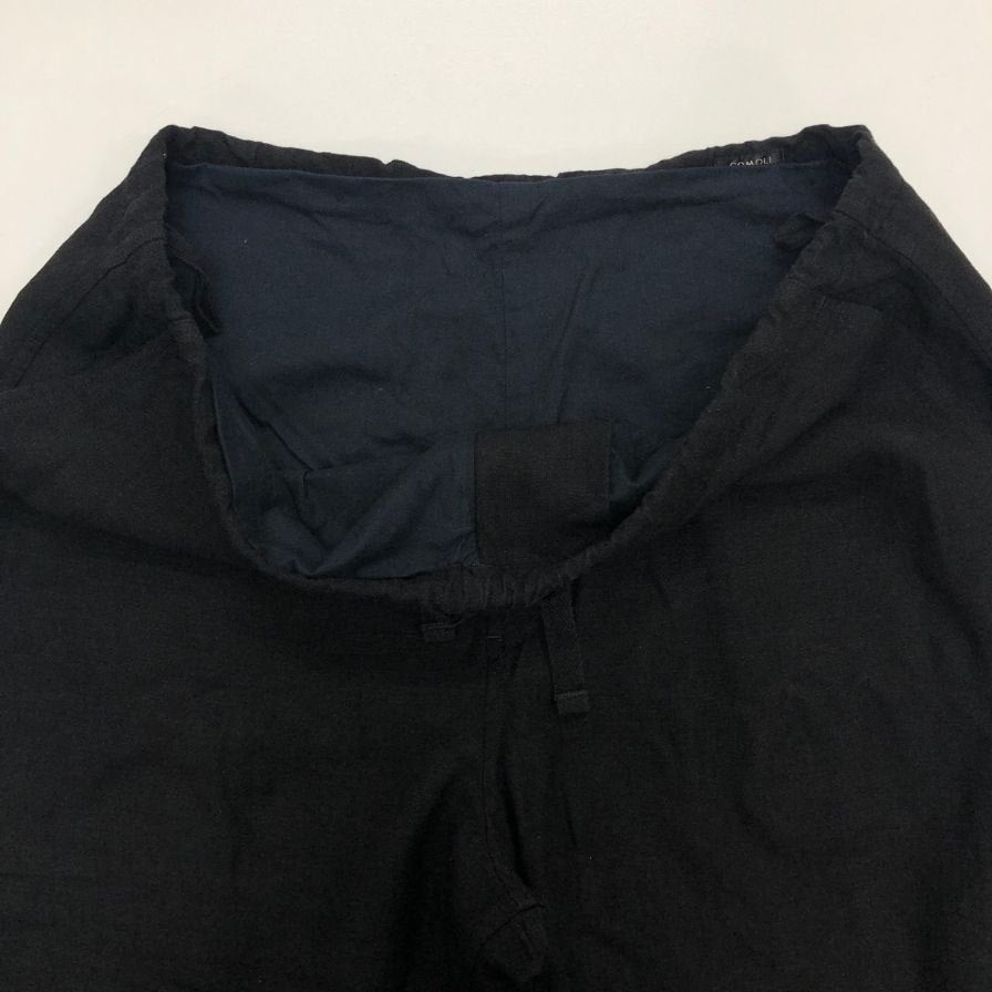 コモリ 19SS ヴィスコースリネン ドローストリングパンツ P01-03007 メンズ サイズ1 ブラック COMOLI 【AFB16】