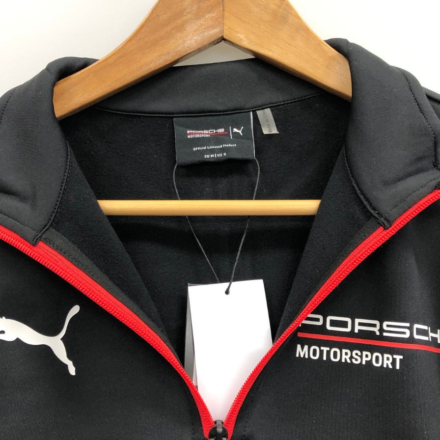 新品同様◆ポルシェ モータースポーツ レプリカ ミッドレイヤー モータースポーツ ウェア ブラック サイズM PORSCHE 【AFB44】