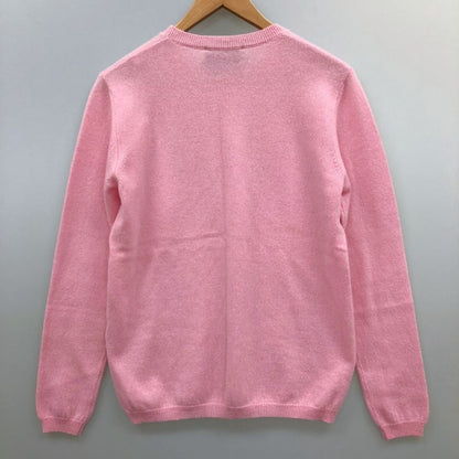 極美品◆フィリッププレイン ニット セーター スカルビジュー カシミア100% レディース サイズL ピンク Philipp Plein 【AFB7】