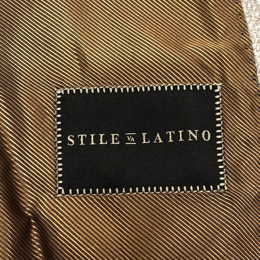 新品同様◆スティレラティーノ テーラードジャケットベージュ カシミア混 サイズ48  Stile Latino 【AFB13】