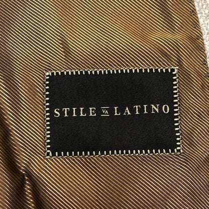 新品同様◆スティレラティーノ テーラードジャケットベージュ カシミア混 サイズ48  Stile Latino 【AFB13】