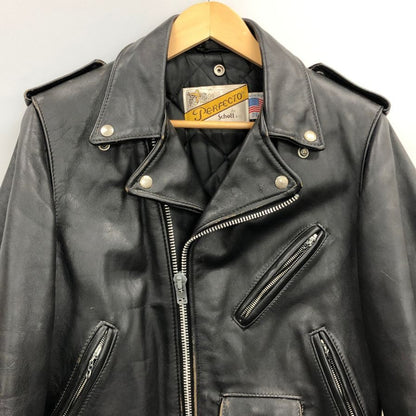 中古◆ショット レザージャケット ライダースジャケット USA製 レザー メンズ ブラック サイズ36 Schott 【AFG1】