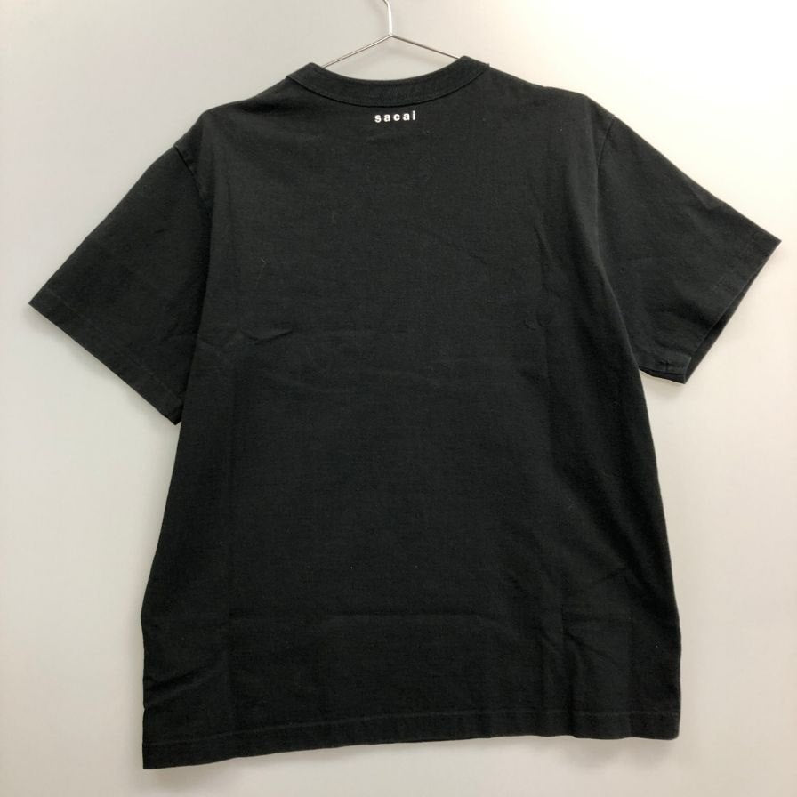 中古◆サカイ 半袖Tシャツ 刺繍ロゴポケット ブラック サイズ3 25ｰ01071S Sacai 【AFA21】