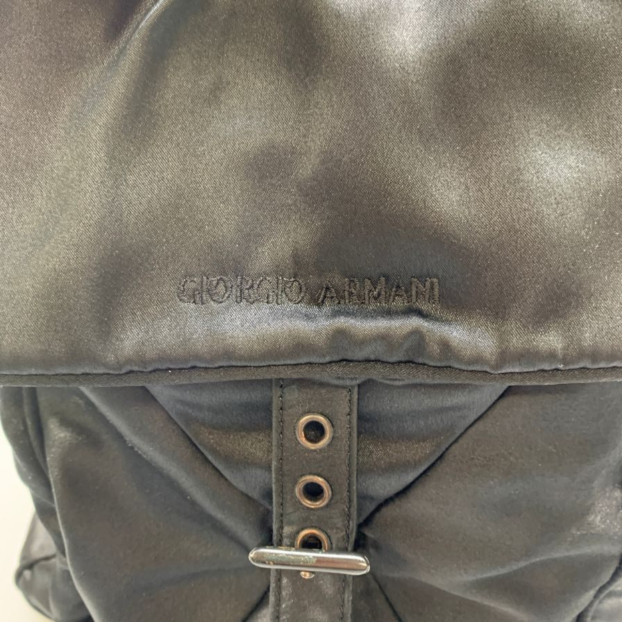 ジョルジオアルマーニ ル コレツィオーニ リュック フラップ バックパック ナイロンキャンバス ブラック ユニセックス GIORGIO ARMANI【AFE4】