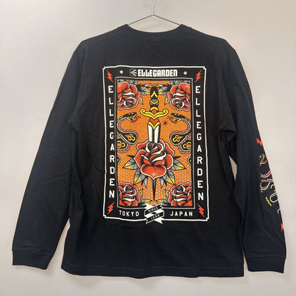 新品同様◆エルレガーデン オフィシャル ロングスリーブTシャツ 柄 ブラック サイズM ELLEGARDEN 【AFB3】