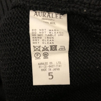 極美品◆オーラリー Vネックニット ウール ブラック メンズ サイズ5 AURALEE 【AFB41】