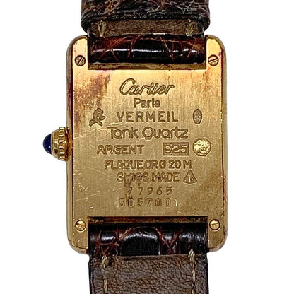 カルティエ 腕時計 マストタンク ヴェルメイユ 925刻印 白文字盤 不動品 Cartier【AFI4】