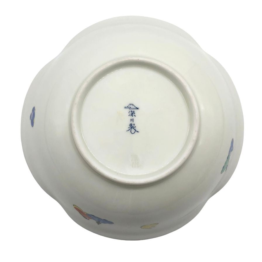 深川製 宮内庁御用達 有田焼 深皿 六歌仙 菓子鉢 ホワイト