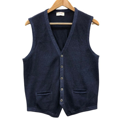 美品◆グランサッソ ヴィンテージ ベスト メンズ ネイビー サイズ48 Gran Sasso vintage 【AFB14】