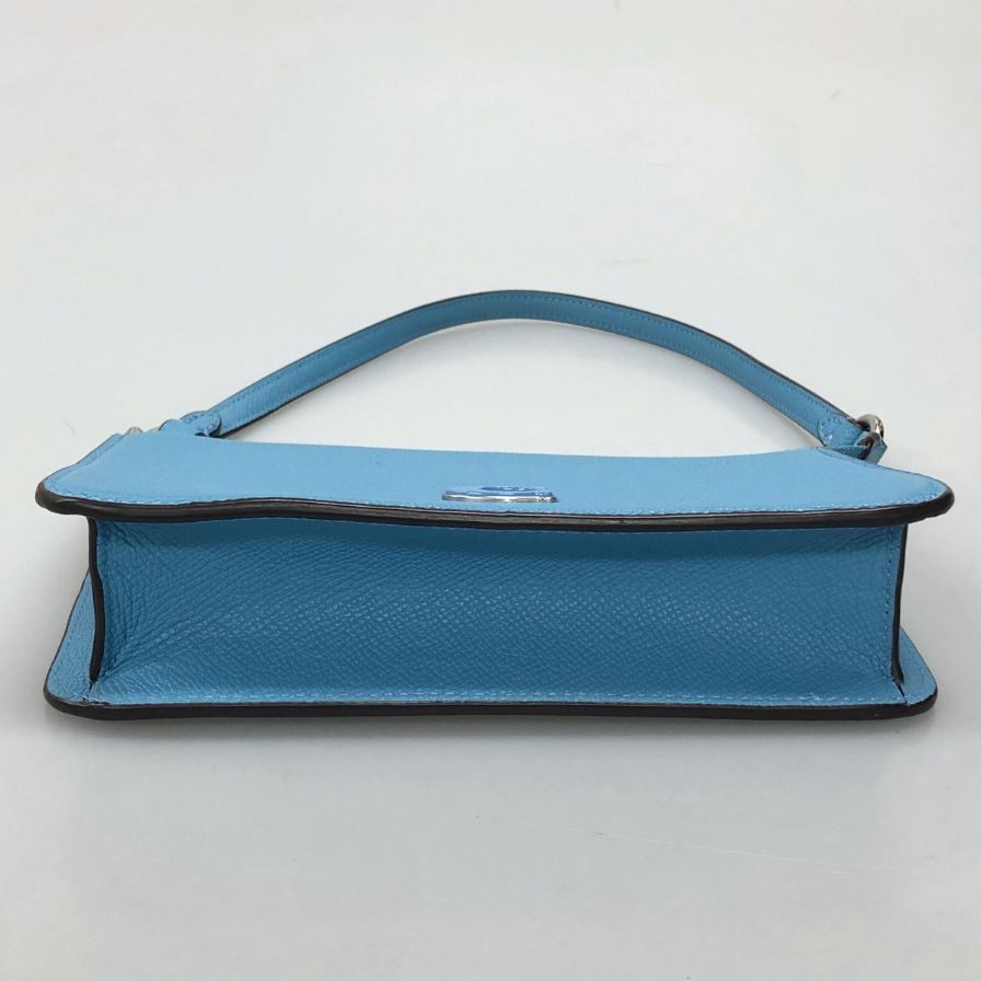 コーチ ポーチ レザー ジップ Cロゴ レディース ブルー COACH【AFE5】