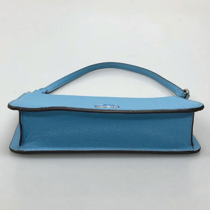 コーチ ポーチ レザー ジップ Cロゴ レディース ブルー COACH【AFE5】