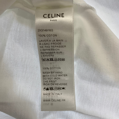 Good Condition ◆ Celine T-shirt Big Logo White Size M Eddy Period CELINE Ladies [AFB20] 