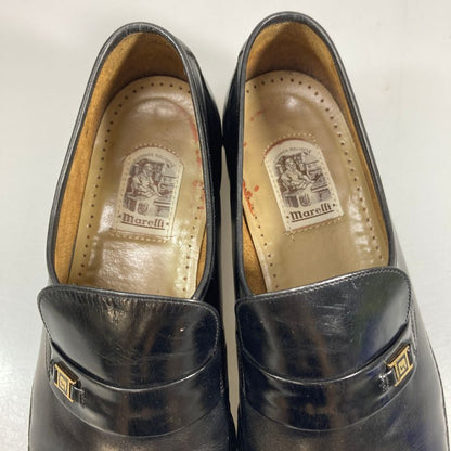マレリー スリッポン カーフ ゴールド金具 メンズ ブラック サイズ25EEE marelli 約25.0cm【AFC1】