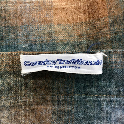 中古◆カントリー トラディション バイ ペンドルトン オンブレチェックシャツ ウール メンズ サイズM Country Traditionals BY PENDLETON 【AFB4】