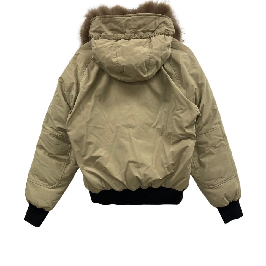 美品◆モンクレール ダウンジャケット サイズ2 メンズ ベージュ ファー付き MONCLER 【AFA6】