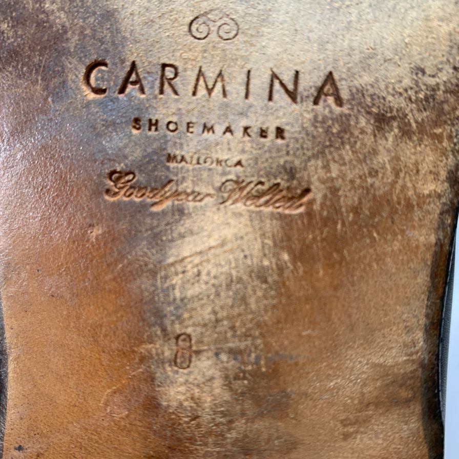 カルミナ レザーシューズ プレーントゥ ブラック メンズ サイズ8 CARMINA 約26.5cm【AFC3】