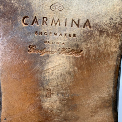 カルミナ レザーシューズ プレーントゥ ブラック メンズ サイズ8 CARMINA 約26.5cm【AFC3】