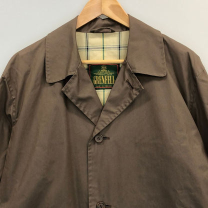 美品◆グレンフェル ショートコート ジャケット ベルト付き コットン メンズ ブラウン サイズ36 GRENFELL 【AFB10】