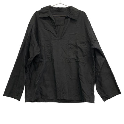 美品◆シンヤオフィシャル プルオーバー リネンシャツ ブラック メンズ サイズ3 SHINYA OFIFCIAL 【AFB35】
