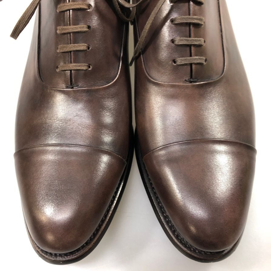 シェットランドフォックス レザーシューズ プレーントゥ デューク 055F ブラウン メンズ サイズ8.5 SHETLAND FOX 約26.5cm【AFC4】