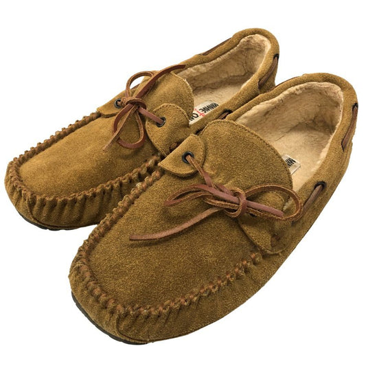 ミネトンカ シューズ スウェード ボア モカシン ベージュ メンズ サイズ11 MINETONKA 約29.0cm【AFC41】