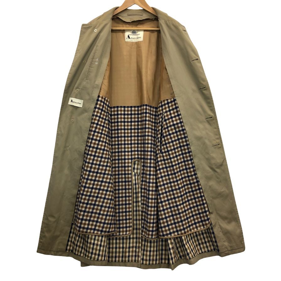 中古◆アクアスキュータム バルカラーコート 70年 ヴィンテージ イングランド製 ライナー付き ベージュ メンズ サイズ表記なし Aquascutum 【AFA2】