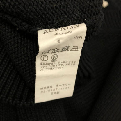 極美品◆オーラリー Vネックニット ウール ブラック メンズ サイズ5 AURALEE 【AFB41】